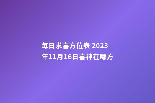 每日求喜方位表 2023年11月16日喜神在哪方